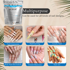 16oz Clear Acrylic Powder For Nail. Long-lasting, Large capacity and quick dry. Quality Salon Manicure Nail extension